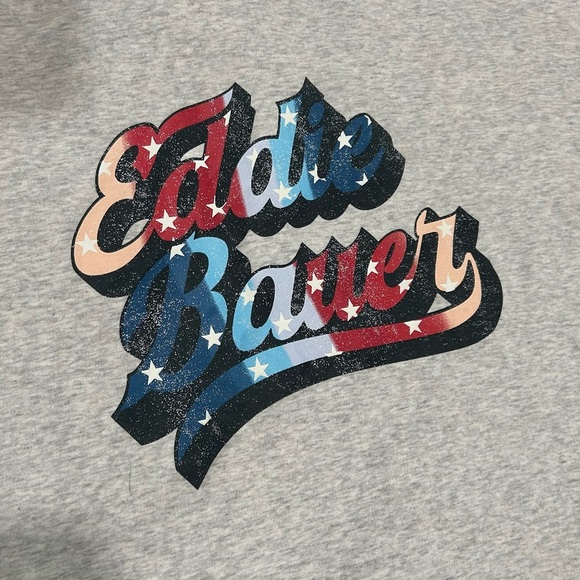 Eddie Bauer EB Retro Logo Graphic Full-Zip Hoodie Sweatshirt Gray Size XL - Picture 10 of 12